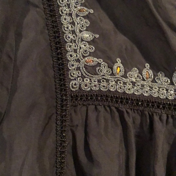 Calypso Grey Silk Dress -Size M - Sequin Detail - Picture 4 of 5